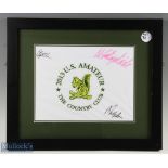 US amateur Golf Championship in 2013 flag signed by Matt Fitzpatrick and runner-up Oliver Goss and