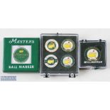 6x original US Masters Golf Tournament Enamel Ball Markers including 4x won by Tiger Woods - 2001 (