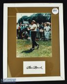 Sam Snead Signed Golf Display with colour print above an ink signature below, framed measures