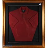 Tiger Woods signed dry fit Nike shirt, size medium framed and mounted under glass # size 85cm x