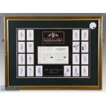 A signed score card Stephen Gallacher East Sussex national golf club - 54cm x 51cm framed under