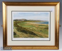Royal Dornoch Graeme Baxter Golf Print, framed and mounted under glass - size #57cm x 48cm