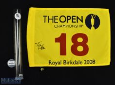 2008 Official Open Golf Championship Replica 18th hole pin flag played at Royal Birkdale and won