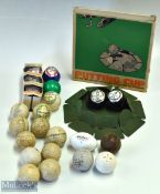 Mixed Selection of Golf Balls inc guttie ball, 2x square mesh balls, with 20 other more modern balls