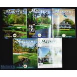 Masters Journal Official Golf Tournament programmes and Starting Sheet (6) from 2013 onwards,