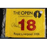 2006 Open Golf Championship 18th hole official souvenir pin flag -played at Royal Liverpool won by