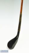 Rare R Forgan ebony hardwood longnose putter c1880 with lead back weight, faint maker's marks