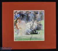 Jose Maria Olazabal Autographed Golf Display inscribed to colour print in ink, mounted ready to