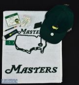 Collection of Official Masters Golfing Merchandise (6) to include Masters green golf cap with