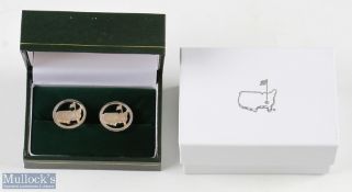 Pair Masters Golf Map/Flag stainless steel Cuff Links - in the original green and gilt box and