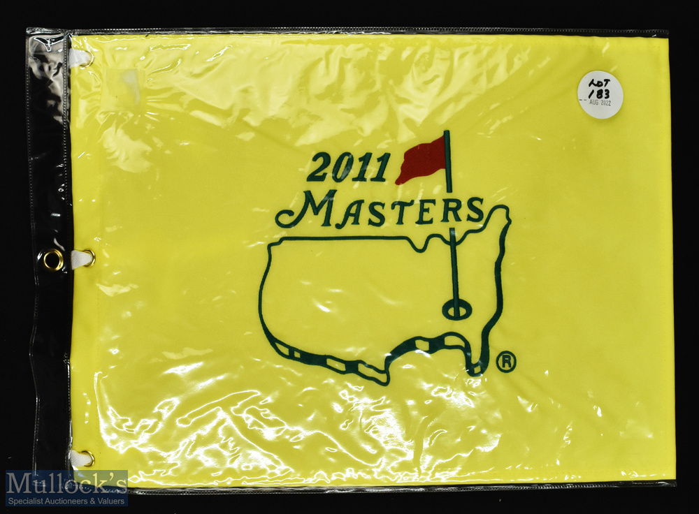 2011 Official Masters Golf Tournament replica embroidered pin flag - won by Charl Schwartzel