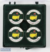 4x Original US Masters Undated Flat Enamel Golf Ball Markers - all matching and in the original