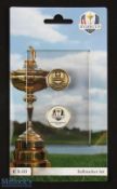 2018 Ryder Cup - Le Golf National France golf ball marker set - comprising an enamel and bronzed