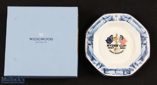 Scarce 2001 Ryder Cup Wedgwood Bone China trinket dish - postponed and rescheduled for 2002 at The