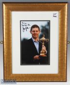 2014 Ryder Cup Stephen Gallacher signed photograph, with dedication, framed and mounted under