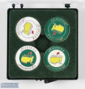 4x Original US Masters Undated Flat Enamel Golf Ball Markers - different designs in the original