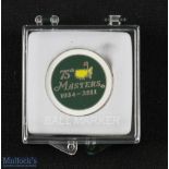 2011 Masters 75th Anniversary Golf Tournament Enamel Flat Ball Marker - won by Carl Schwartz in