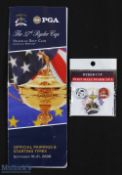 2x 2008 Ryder Cup Valhalla official items - Ryder Cup 'Post Ballmark Set' to include 3 various