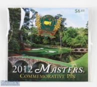 2012 Masters Golf Tournament Commemorative enamel pin badge - won by Bubba Watson - on the