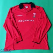 2002 Wales Rugby Union Shirt sponsored by Rockport, made by Reebok, Long Sleeve, Size L