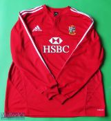 2009 The Lions South Africa Tour Rugby Shirt made by Adidas, sponsored by HSBC, Long Sleeve, Size