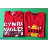 Two Welsh Rugby Red T Shirts in size XL and XXL