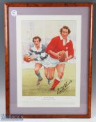 Signed framed Gareth Edwards Coloured Painting: Splendid dual image in Welsh and in Baabaas kit of