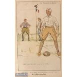 Scarce French Wartime Propaganda Rugby Postcard: Lovely French 1914 WW1 issue, 'English Pastimes',
