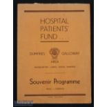 1949 Dumfries & Galloway Hospital Patients Fund football match Queen of the South (ex. Q of S) v