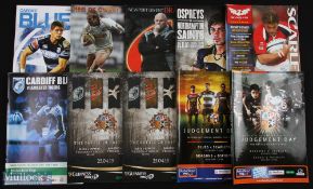 Welsh Regional Rugby Programmes (10): Exc, to inc 'Judgement Day' 2013, 2014 & 2015(2) plus