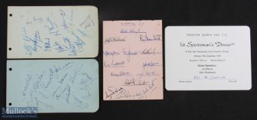 Autographs from album pages to include Liverpool c.1950 Jones, Paisley, Liddell, Payne, Stubbins,