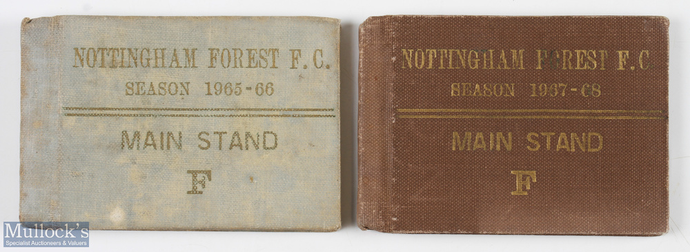 1965/66 and 1967/68 Nottingham Forest Season Ticket Booklets for the main stand, Block F, some