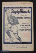 Rare 1920s Rugby Marche Sheet Music, M Chevalier: 4pp buff and navy pictorial rugby action cover (