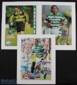 Celtic Autograph Displays (3) featuring Paolo Di Canio, Alan Stubbs, and Andreas Thom, all laid to