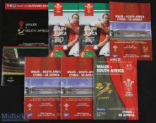 Wales v South Africa Rugby Programmes 1994-2004 (7): To inc 1994(2), 1999 (3, first win, opening