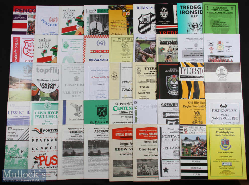 Welsh Club Rugby Programmes, O-Y (80+): Fine wide selection, 1950s to 2000s, first class and well