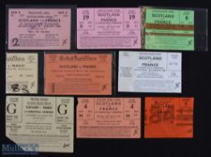 1948-84 Scotland Home Rugby Tickets v France (9): The first post-WW2 French visit, plus 1962 and