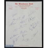 1960 Springboks 3rd Test Side v New Zealand Rugby Autographs: On The Bloemfontein Hotel notepaper