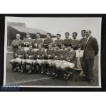 1965 Division 1 Champions Manchester United team group photograph b&w 8 1/2" x 6 1/4" George Best,