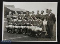 1965 Division 1 Champions Manchester United team group photograph b&w 8 1/2" x 6 1/4" George Best,