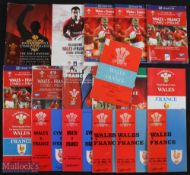 Wales v France Rugby Programmes 1958-2012 (18): To inc 1958, 1968, 1972(2), 1978, 1980, 1988,