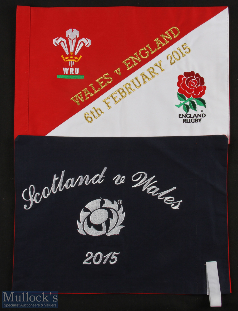 Very Rare Presidents' Presentation Rugby Touch Flags 2015 (2): Only two produced for each game,