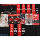 Wales v New Zealand Rugby Programmes 1972-2010 (14): To inc 1972, 1974(2), 1978(3), 1980, 1989, 1997