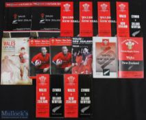 Wales v New Zealand Rugby Programmes 1972-2010 (14): To inc 1972, 1974(2), 1978(3), 1980, 1989, 1997