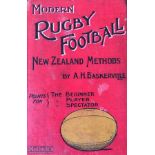 Book, Modern Rugby Football, New Zealand Methods by AH Baskerville: Much sought-after 1907 F/G