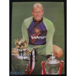 Peter Schmeichel Manchester United Autograph colour print signed in ink to front measures 31x41cm