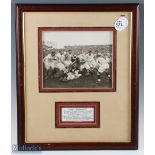 1929 France v England Rugby Team Sepia Photograph: A splendid close action shot from the match at