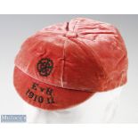 England Amateur International Cap E v H 1910-1911 with wirework embroidered rose and E v H 1910-