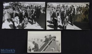Photographs: April 1957 Manchester United arriving at Madrid Airport for the European Cup s/f