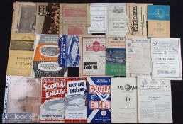 Small collection of substandard football programmes England v Scotland 1951, 1957, 1959, 1963,